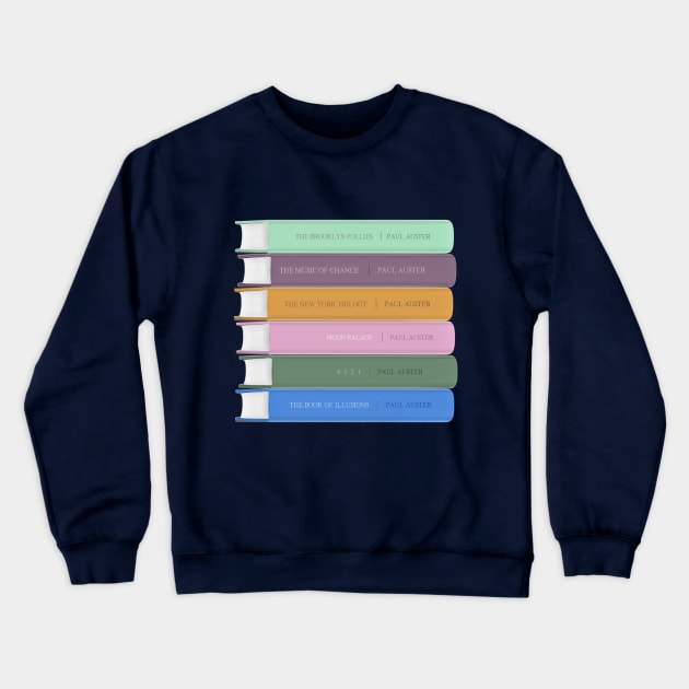 Paul Auster Book Spine Design - Book Lovers Gift Crewneck Sweatshirt by DankFutura